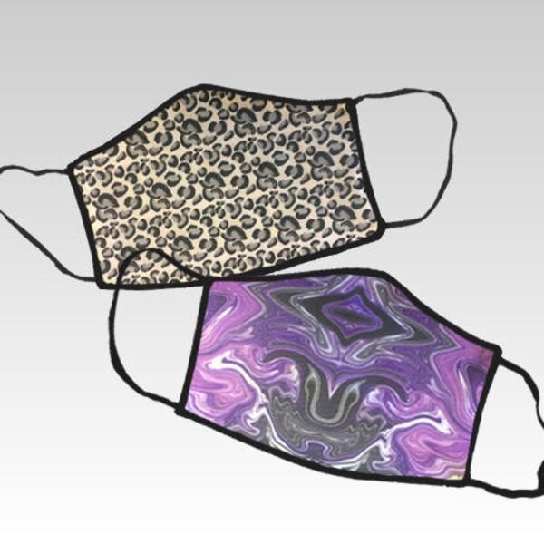 Custom Printed Sublimation Black Trim Face Masks Thumbnail