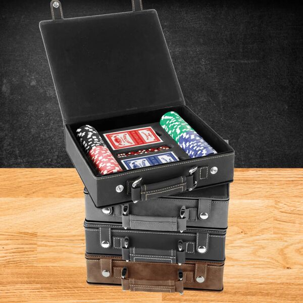 Blank Laserable Leatherette 100 Chip Poker Set Thumbnail